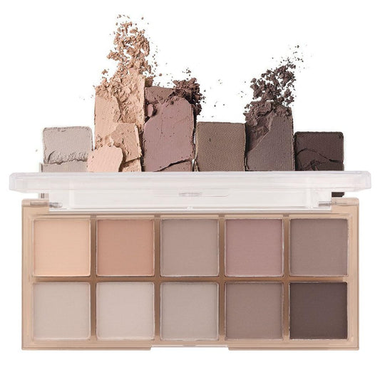 10 Colors Nude Gray Taupe Matte Eyeshadow Palette,Neutral Nude Eye Shadow Palette,Long Lasting Waterproof Travel Size Makeup Pallete,Vegan,Cruelty -free-Velvo Beauty