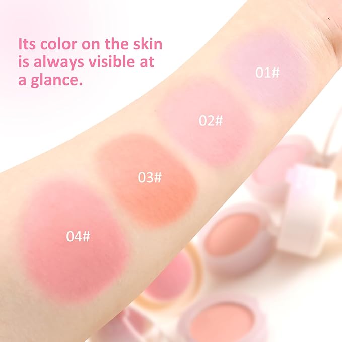 Boobeen Blush Compact for Face, Matte Powder Blush for Cheeks Powder Palette, Nude Light Blush with Puff, Blusher Makeup for a Radiant, Natural Glowing-Velvo Beauty