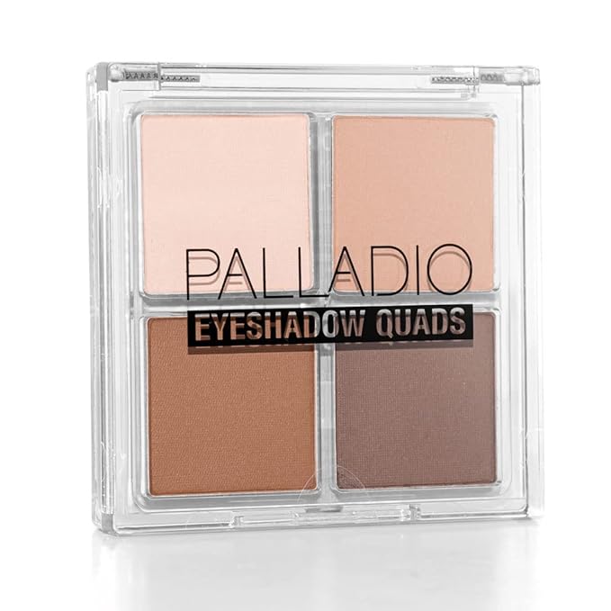 Palladio Eyeshadow Quads, Velvety Pigmented Blendable Matte, Metallic & Shimmer Finishes, Creamy Formula, Four Way Quad Eye Shadow Palette, Talc-Free (Classy)-Velvo Beauty