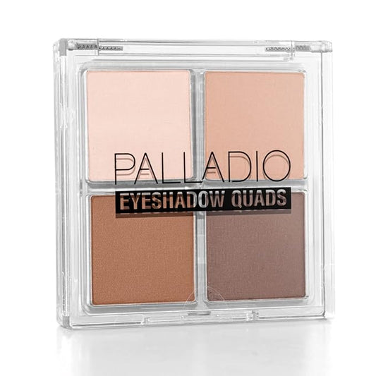Palladio Eyeshadow Quads, Velvety Pigmented Blendable Matte, Metallic & Shimmer Finishes, Creamy Formula, Four Way Quad Eye Shadow Palette, Talc-Free (Classy)-Velvo Beauty