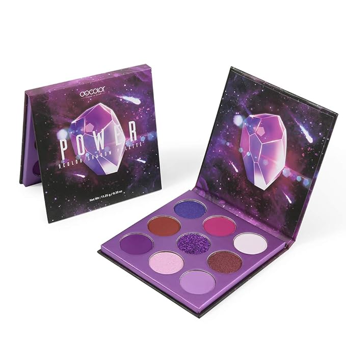 docolor Eyeshadow Palette 9 Colors Gemstone Shadow Palette Highly Pigmented Mattes Shimmers Smokey Glitter Cream Colorful Powder Blendable Long Lasting Waterproof Makeup Palette-Purple-Velvo Beauty