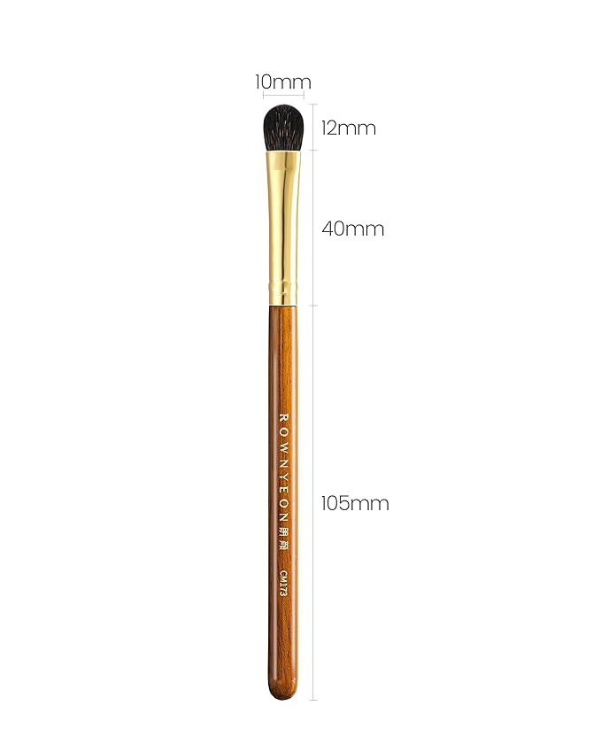 Desert Oak Series Low-Profile Oval Eyeshadow Brush - Gentle Curve for Controlled Blending, Squirrel & Goat Hybrid Bristles (CM 173)-Velvo Beauty