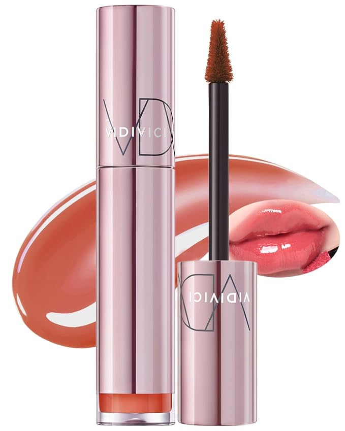 VIDIVICI Millennial Tint Glit - Transfer Proof Moisture Korean Lip Tint with Long-Lasting Color, Lightweight Water Jelly Texture, Hydrating & Smudge-Free Lip Stain, 0.13oz (09 SALTED PEACH)-Velvo Beauty