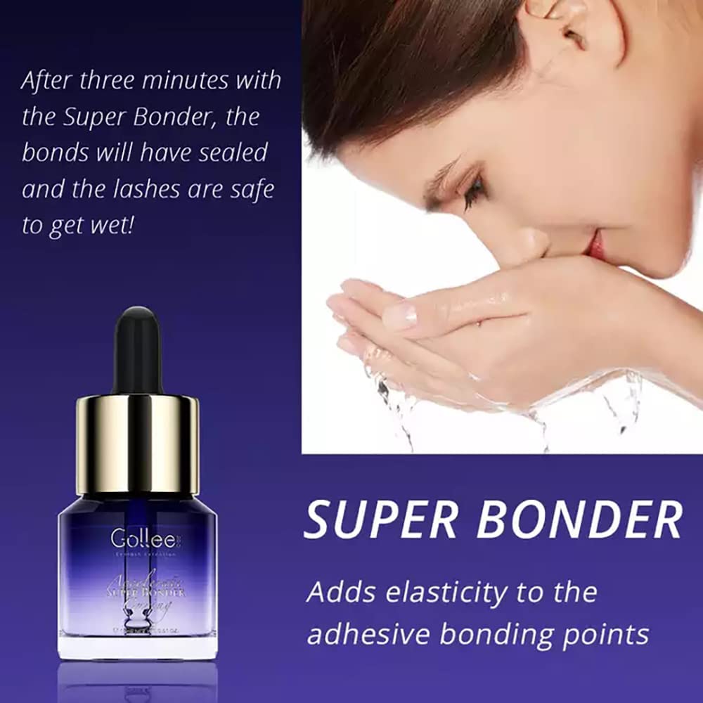 Super Bonder for Eyelash Extension Longer Retention Lash Glue Accelerator Eyelash Bonder for Lash Extensions Lash Sealant Lash Bonder Adhesive Companion Eyelash Extension Bonder -15ML-Velvo Beauty