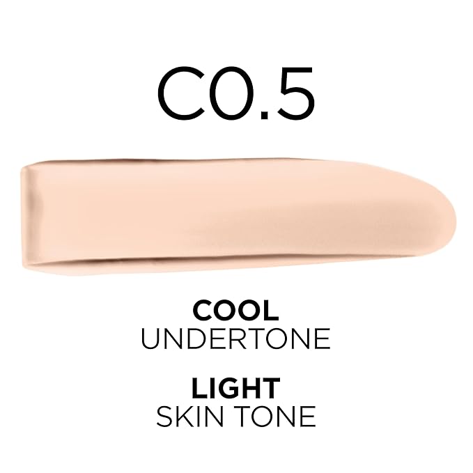 L'Oreal Paris True Match Super-Blendable Foundation, Medium Coverage Liquid Foundation Makeup, C0.5, Light, 1 Fl Oz-Velvo Beauty