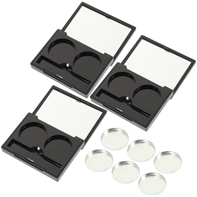 Empty Magnetic Eyeshadow Makeup Palette with 2Pcs Round Metal Pans,Magnetic Makeup Palette, Empty Makeup Palette,Aluminum Blush Empty Magnetic Eyeshadow Case,Customizable Beauty Organizer-Velvo Beauty
