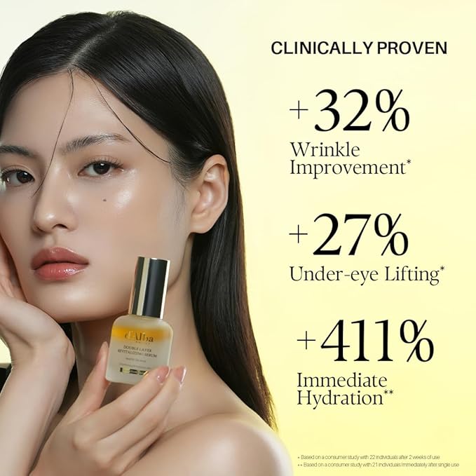 d'alba Piedmont Italian White Truffle Double Layer Revitalizing Serum, 100hr Hydration, Hyaluronic Acid and Centella Asiatica, Skin Firming and Tightening, Long-lasting Korean Skin Care (1.69 fl.oz)-Velvo Beauty