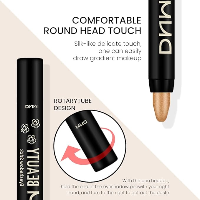 evpct 4Pcs Cream Eye Shadow Brightener Sticks Set for Eyes, Light Khaki Bronze Desert Beige Gold Shimmer Metallic Eyeshadow Pencil Applicator Stick Palette Makeup Waterproof sombras en crema para ojos-Velvo Beauty