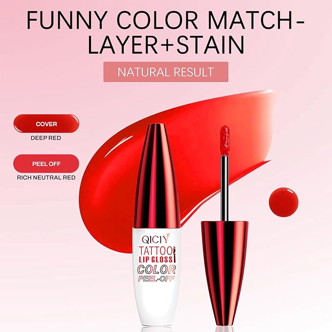 QueenDiary Lip tint Peel Off Lip Stain,Lip Stain Waterproof, Lip Tattoo Peel Off with Matte Finish, Long Lasting, Transfer-proof, Highly Pigmented Color (Crush Stain)-Velvo Beauty