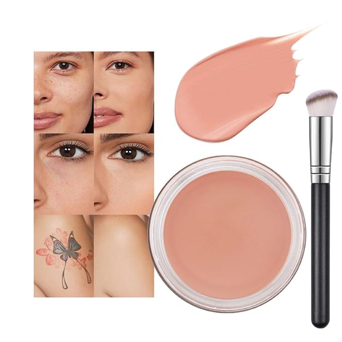 Kaely Pot Concealer Full Coverage Set,under Eye Brightener Concealer for Conceals Dark Circles,Waterproof Foundation Face Makeup Brush Kit,Color Correcting Concealer,Eye Ring corrector de ojeras 06-Velvo Beauty