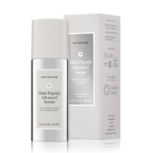Naturium Multi-Peptide Advanced Serum Jumbo, Firming & Smoothing Face Serum for Fine Lines & Wrinkles with Advanced Multi-Peptide Blend, 2 oz-Velvo Beauty