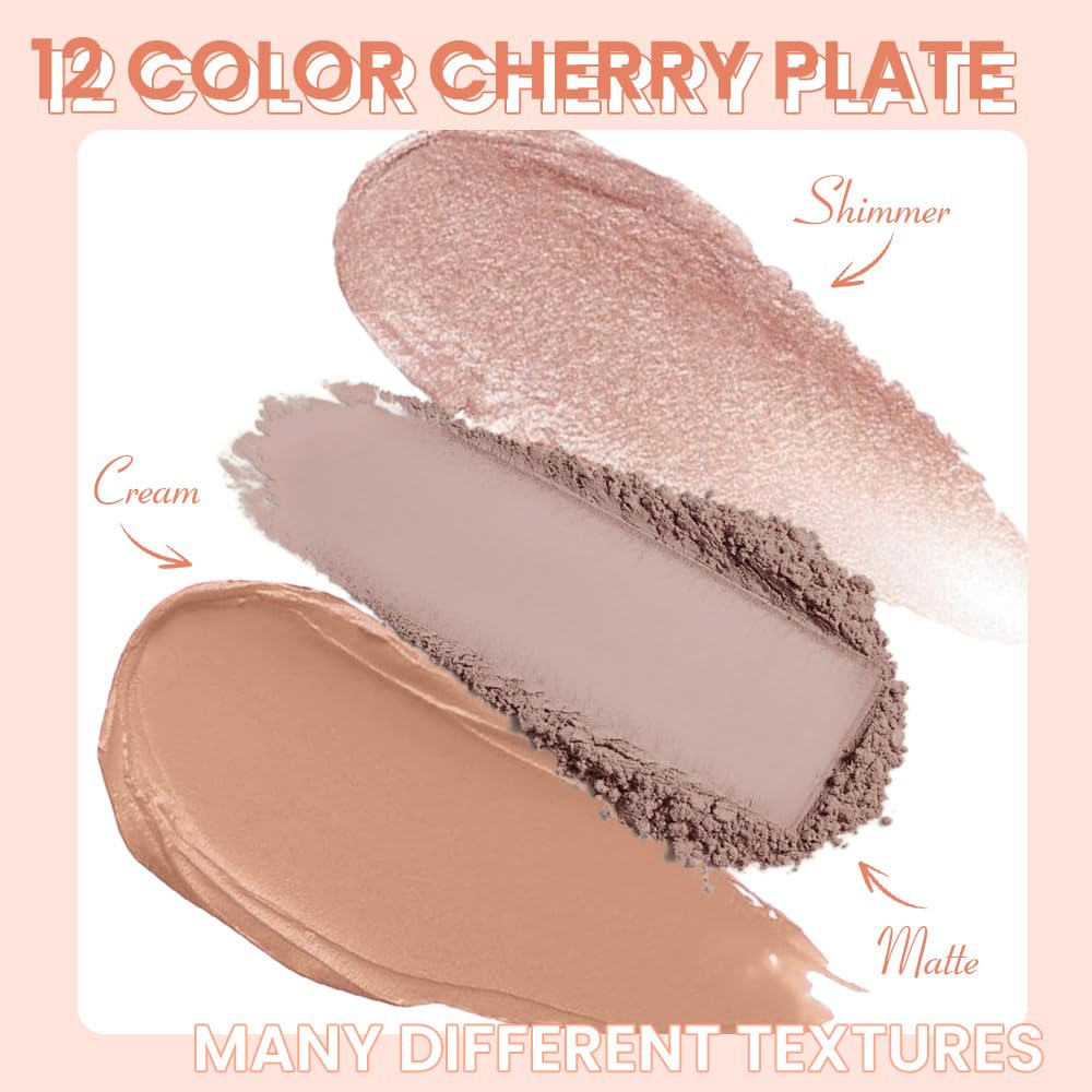AMY'S DIARY 12Color Light Pink Purple Eyeshadow Palette, Long-Lasting, and Highly Pigmented. Elevate Your Eye Makeup– Unleash Your Unique Style (05#)-Velvo Beauty