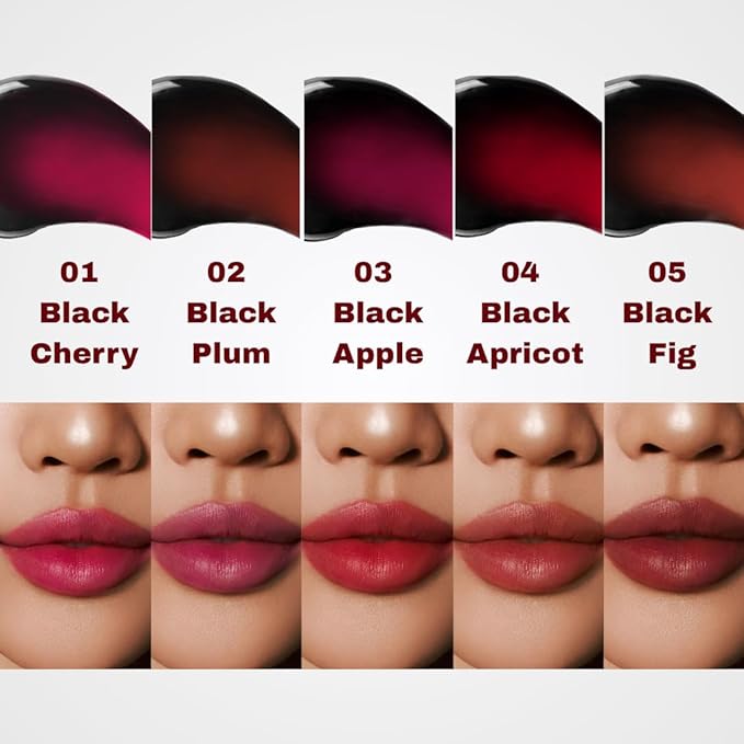 MILKTOUCH Black Peel Off Lip Tattoo - Long-Lasting Matte Lip, Waterproof & Transfer-Proof, Highly Pigmented, Stay-On-All-Day Lip Tint Stain (4.5g) #01 Black Cherry-Velvo Beauty