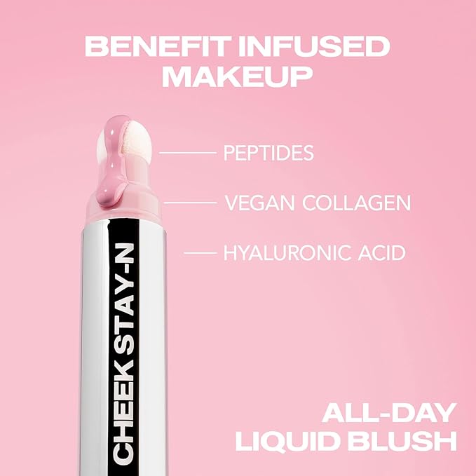 Sacheu Cheek STAY-N Liquid Blush for Cheeks — High Pigment, Buildable, Lightweight Cream Blush Infused With Squalane, for Dewy & Radiant Flushed Cheeks — Long-lasting & Cruelty Free, I'm Cute-Velvo Beauty