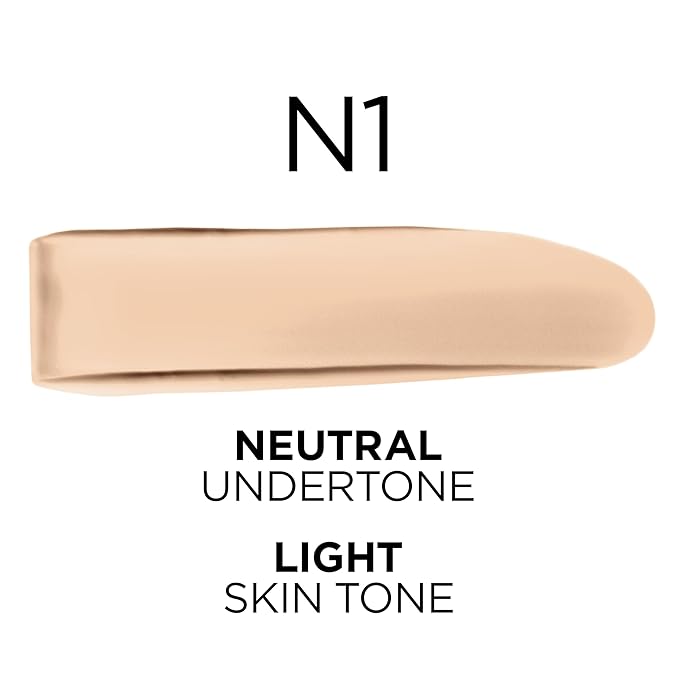 L'Oreal Paris True Match Super-Blendable Foundation, Medium Coverage Liquid Foundation Makeup, N1, Light, 1 Fl Oz-Velvo Beauty