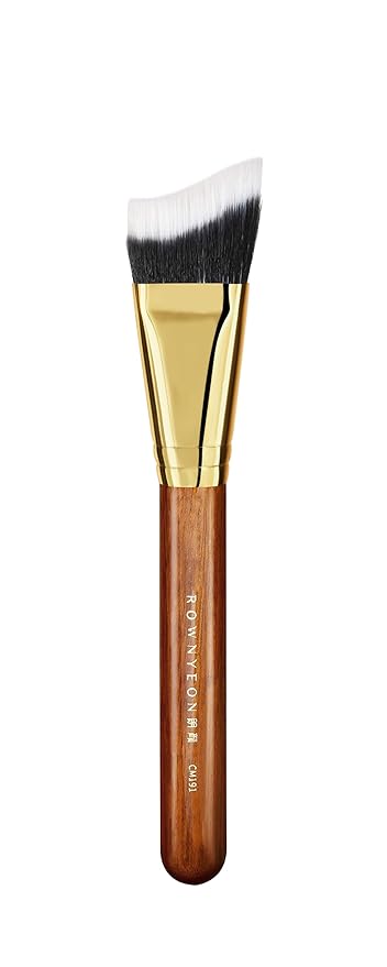Desert Oak Series Terraced Contour Brush - 27mm Dual-Height Design with 5mm Flat Edge & 22mm Slope for Precision Sculpting, Bubinga & Brass (CM 191)-Velvo Beauty