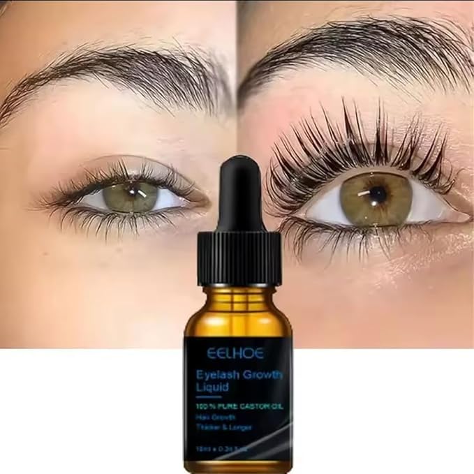 Eyelash Growth Serum, Pure Castor Oil, 0.34 fl oz with Applicator-Velvo Beauty