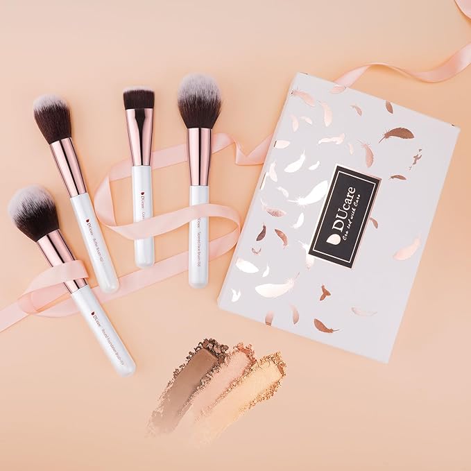 DUcare Makeup Brushes Set Professional 27Pcs Makeup Brushes Premium Synthetic Kabuki Foundation Blending Face Powder Blush Concealers Eye Shadows Make Up Brushes Kit White-Velvo Beauty