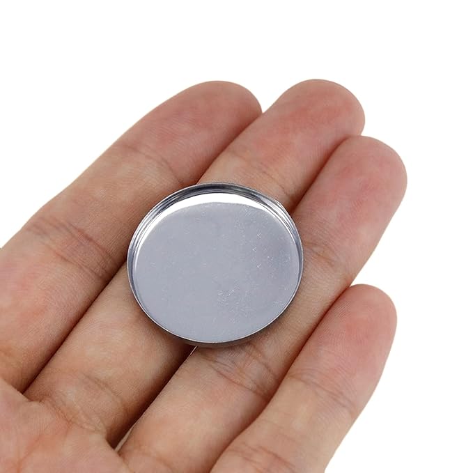 Pack of 30 Empty Round Metal Pans 26mm Eyeshadow Palette Pans Replacement for Magnets Makeup Palettes (3mm Height) Silver-Velvo Beauty