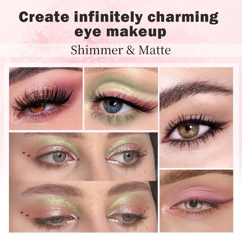 Nude Pink 7Colors Eyeshadow Makeup Palette with Mirror,Green Natural Neutral Eye Shadow Palettes for Older Women,Long Lasting Naturing-Looking,Lightweight,Waterproof,Eye Makeup Kit Travel Size,Vegan-Velvo Beauty