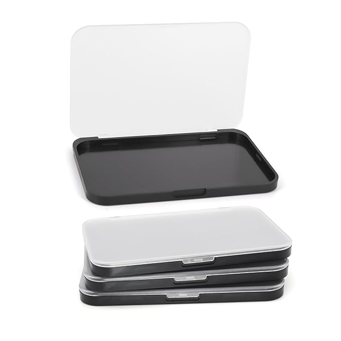 AJLTPA Magnetic Makeup Palette with Frosted Clear Top, 3Pack Empty Eyeshadow Dispensing Storage Box with 60Pcs Adhesive Metal Stickers for DIY Cosmetics Blush Powder-6.69"X4.41"Palette-Velvo Beauty