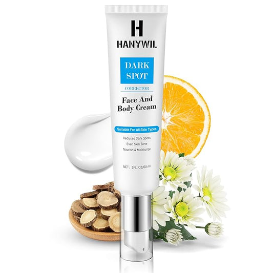 HANYWIL Dark Spot Corrector Cream for Hyperpigmentation,Brightening Serum for Face & Body,Rapid Fade Treatment for Sun Spots, Age Spots & Melasma,Dermatologist-Tested Skin Tone Evenser (2.0 Fl Oz)-Velvo Beauty