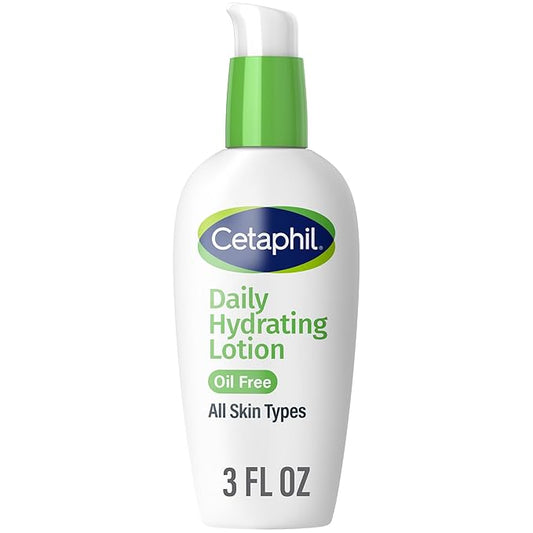Cetaphil Daily Hydrating Lotion for Face, With Hyaluronic Acid, 3 fl oz, Lasting 24 Hour Hydration, for Combination Skin, No Added Fragrance, Non-Comedogenic-Velvo Beauty