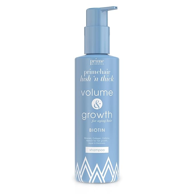 PrimeHair Lush N' Thick Shampoo for Mature Women – Biotin Enriched, Sulfate-Free and Paraben-Free Shampoo with Hair Growth Promoting Ingredients – Volumizing, Hydrating-Velvo Beauty