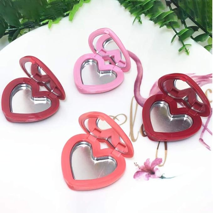 RONRONS 8 Pack Empty Eyeshadow Palette Mini Heart Shaped Lipstick Container Case DIY Cosmetics Container with Mirror-Velvo Beauty