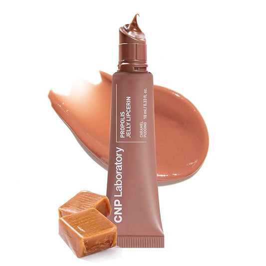 CNP Propolis Jelly Tinted Lipcerin™ - 03 Caramel Pudding, Hydrating Lip Balm & Gloss with Manuka Honey + Hyaluronic Acid, Korean Skincare, 0.3 fl.oz.-Velvo Beauty