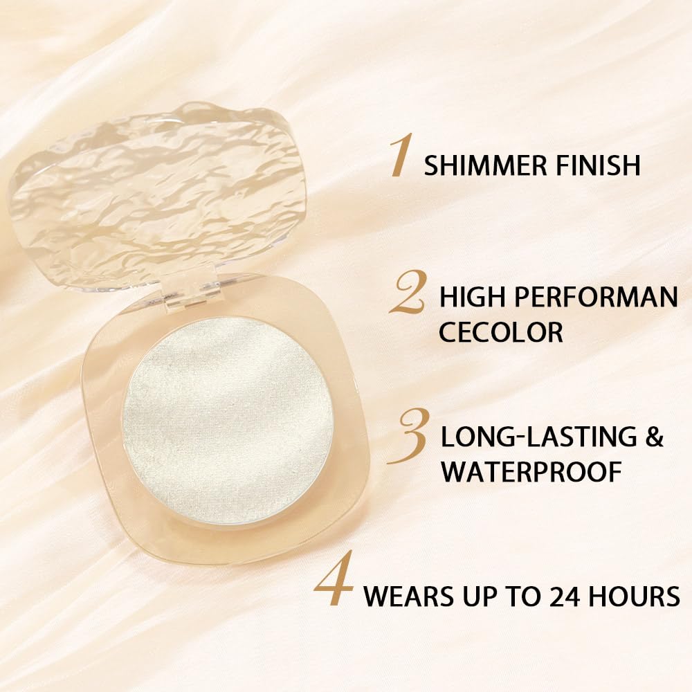 Champagne Rose Gold Shimmer Glitter Sparkling Monochrome Eyeshadow Palette,Metallic Single Eye Shadow for Older Women,Long Lasting Naturing-Looking Eye Makeup-Velvo Beauty