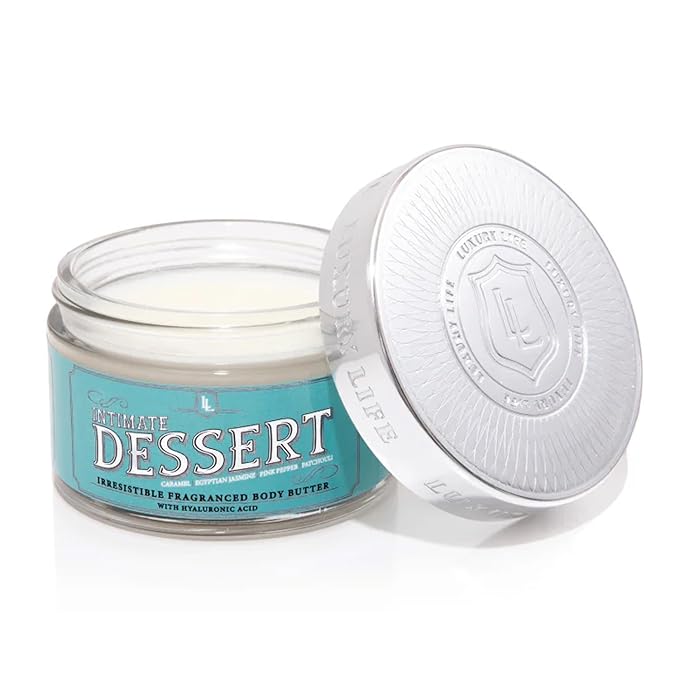 LUXURY LIFE BUTTER - Irresistibly Scented Body Butter with Hyaluronic Acid for Ultimate Moisture. Luxurious Natural Fragrance. Hydrates for a Non-Greasy Glamorous Glow, Intimate Dessert, 5 oz.-Velvo Beauty