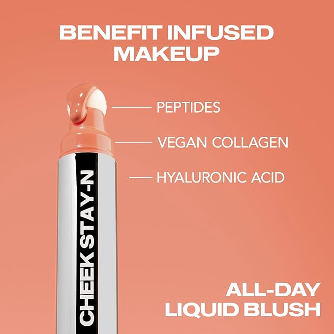 Sacheu Cheek STAY-N Liquid Blush for Cheeks — High Pigment, Buildable, Lightweight Cream Blush Infused With Squalane, for Dewy & Radiant Flushed Cheeks — Long-lasting & Cruelty Free, I'm Playful-Velvo Beauty