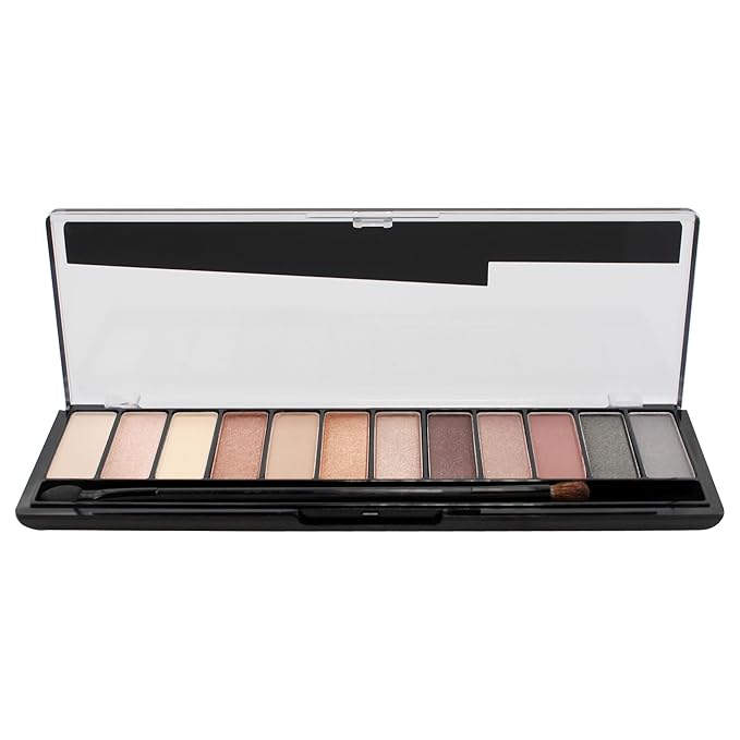 Rimmel London Magnif'Eyes Eyeshadow Palette, 12 Shades, Blendable Formula, Versatile, 001, Nude, 0.5oz-Velvo Beauty