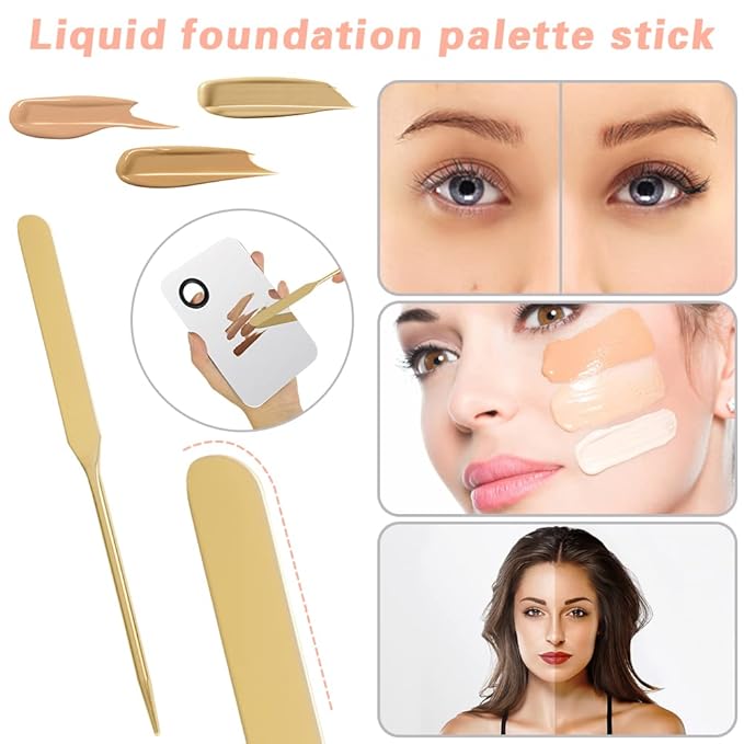 5PCS Makeup Mixing Palette, Stainless Steel Cosmetic Makeup Palette With Spatula Makeup Artist Tool, Professional Cosmetic Mixing Makeup Palette For Mixing Eye Shadow/Eyelash/Nail Art/Foundation-Velvo Beauty