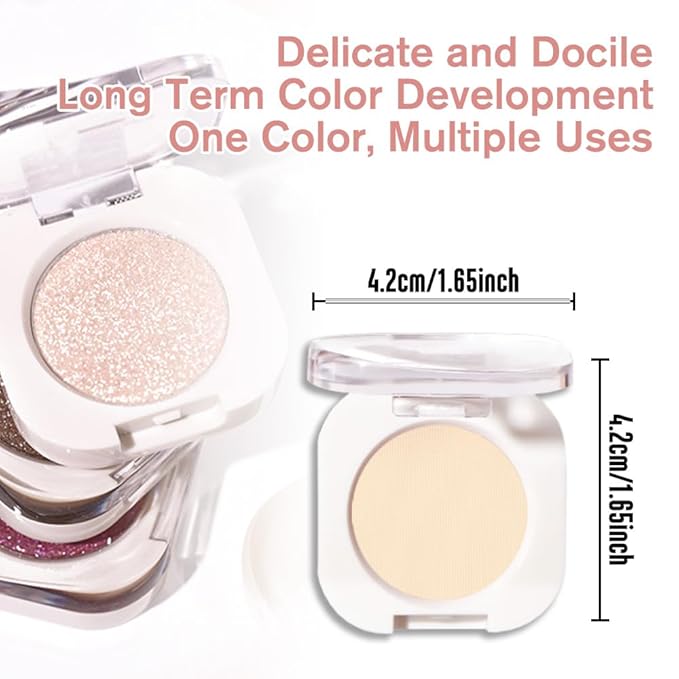 Nude Beige Single Matte Eyeshadow Makeup, Neutral Powde Eye Shadow for Women, Smoky Beige Matte Singles Eyeshadow Palette Pigmented Waterproof,sombras para ojos,Girls Monochrome Eyeshadows Gift-Velvo Beauty