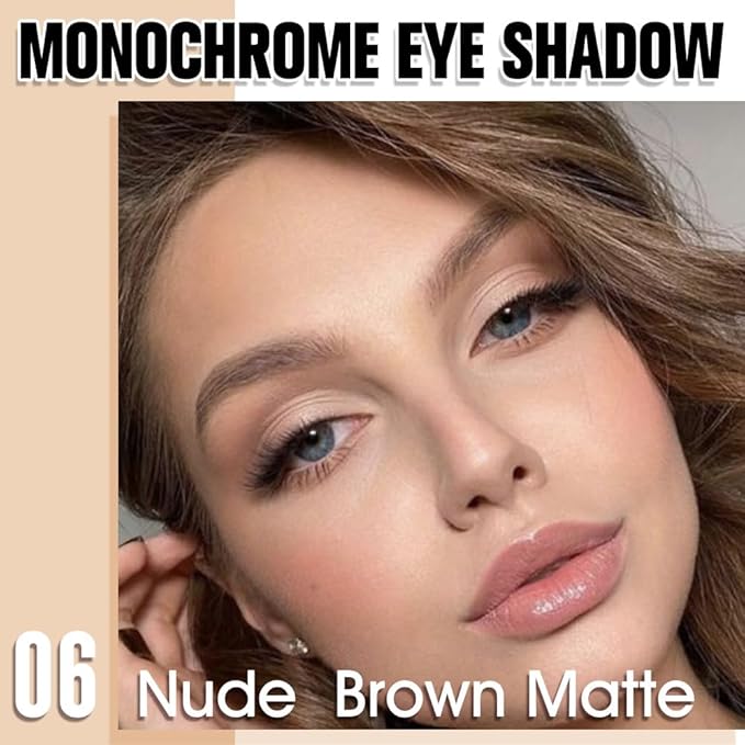 Light Nude Single Matte Eyeshadows Makeup, Neutral Powde Eye Shadow for Women, Skin Singles Matte Eyeshadow Palette Pigmented Waterproof, sombras para ojos, Blendable, Girls Eyeshadow Gift 06-Velvo Beauty