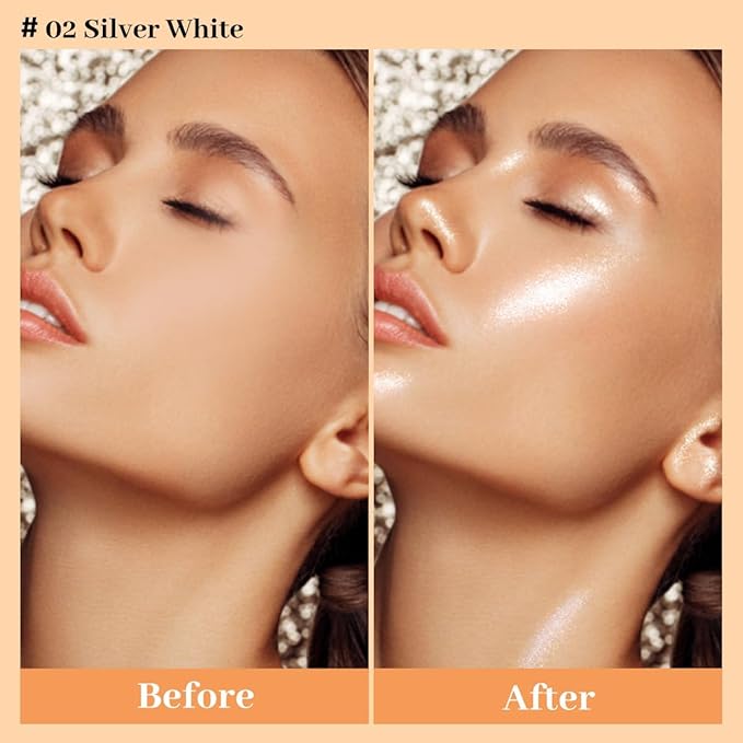 UCANBE Hydrating Body Glitter Dewy Highlighter Makeup Luminizer Drops Body Shimmer Liquid Face Glow Sparkles for Women Gifts (Rose Gold - 03)-Velvo Beauty