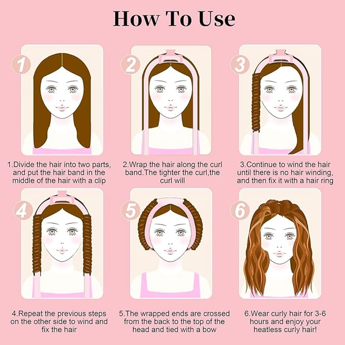 Upgraded 60" Extra Long Soft Heatless Hair Curlers to Sleep In, No Heat Hair Rollers (Pink)-Velvo Beauty