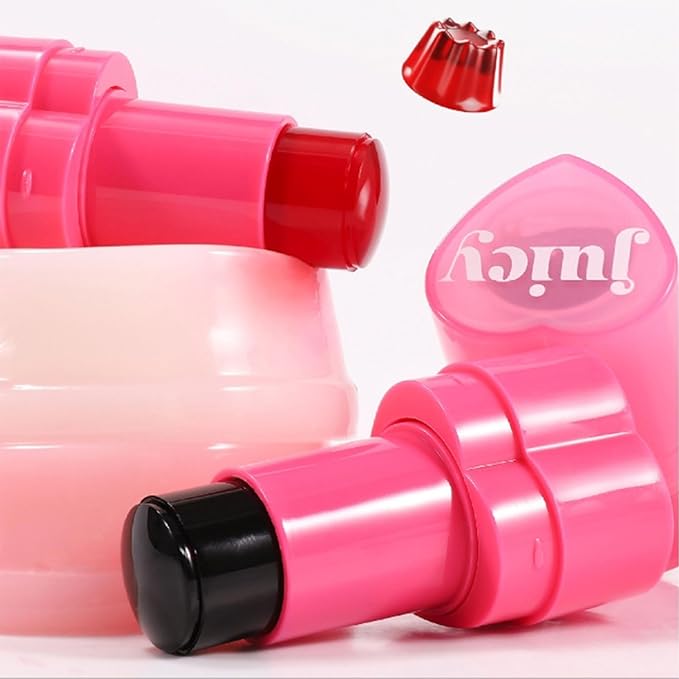 Water Jelly Tint Blush, 3-In-1 Multi-Use Blush Cream Blush Stick for Eyes, Cheeks & Lips, Hydrating & Bouncy Jelly Texture, Blends Perfect for Skin Portable Multipurpose Long Lasting Waterproof(04, s)-Velvo Beauty