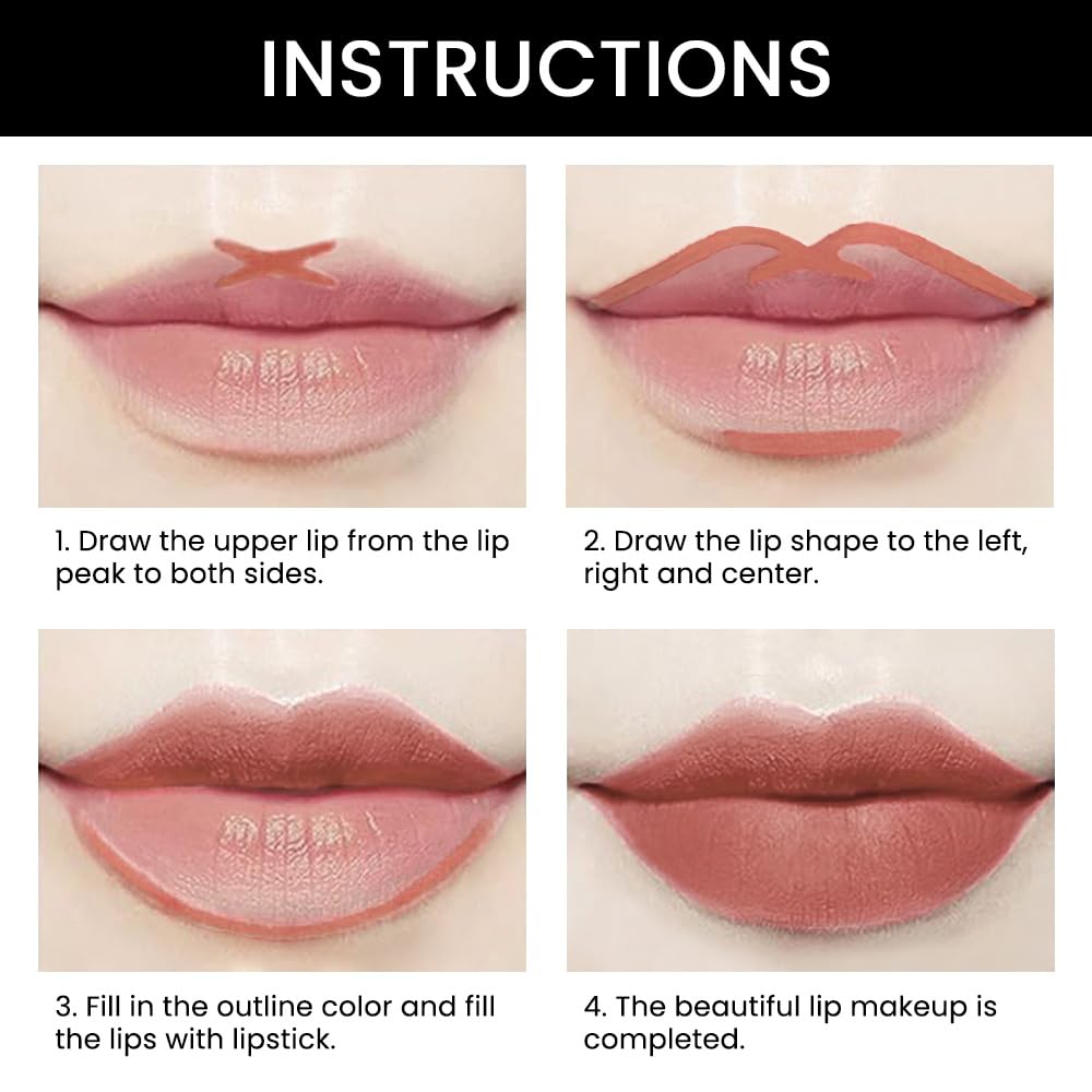 Kaely 2-in-1 Fairest Nude Velvet Matte Lip Liner & Lipstick Combo Set Kit for Women, Magic 24 Hours Lipstick and Lip Liner Makeup Set Stain Long Lasting Waterproof labial 47-Velvo Beauty