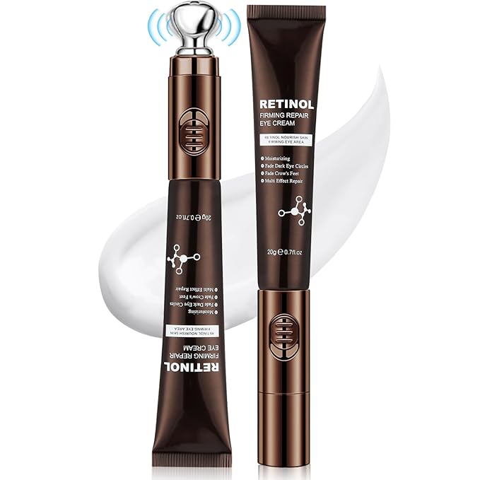 20g Eye Cream with Electric Massager, Moisturizing Anti-Wrinkles Eye Cream, Anti Aging Eye Cream for Dark Circles and Puffiness, Results in 3-4 Weeks to Reduce Fine Lines-Velvo Beauty