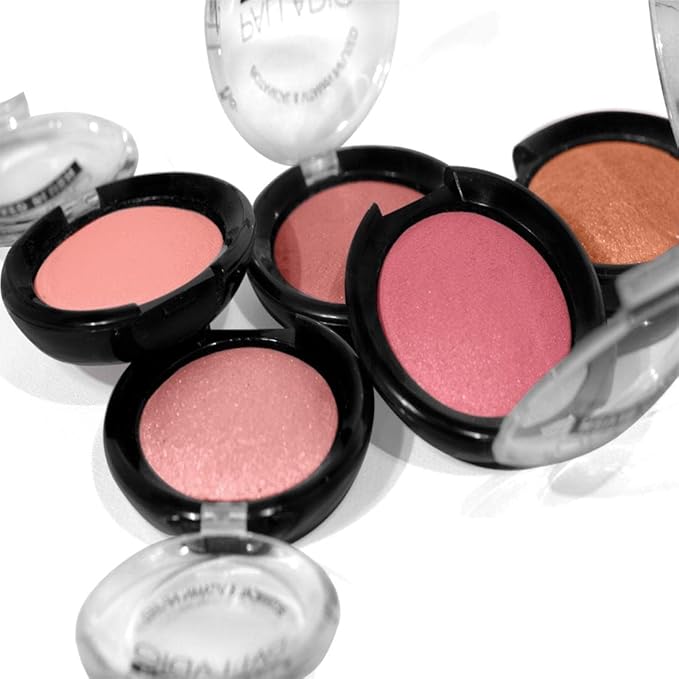 Palladio Baked Blush, Highly Pigmented Shimmery Formula, Easy to Blend and Highly Buildable, Apply Dry for a Natural Glow or Wet for a Dramatic Luminous Look, Long Lasting for All day Wear, Wish-Velvo Beauty
