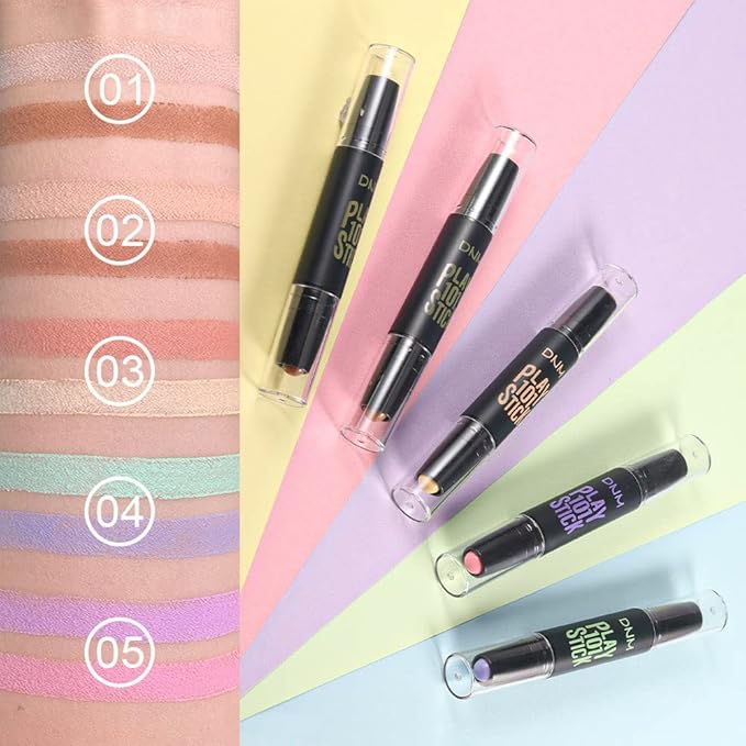 5Pcs Cream Contour Sticks Makeup Kit,Primer Face Makeup Highlighter Stick Contouring Makeup Kit for Beginners,Highlight and Contour Kit,Cream Concealer Makeup Blur Stick-Velvo Beauty