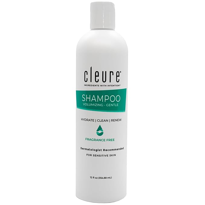 Cleure Hypoallergenic Volumizing Shampoo for Sensitive Skin - Fragrance Free, SLS Free & Paraben Free (12 oz, Pack of 1)-Velvo Beauty