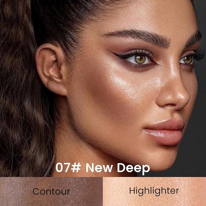 evpct 2in1 Face Shaping & Contouring Stick Cream Contour Concealer Bronzer Stick Makeup Kit for Beginner Face Highlighter Makeup Stick contorno maquillaje de maquillaje profesional,NEW Deep-Velvo Beauty