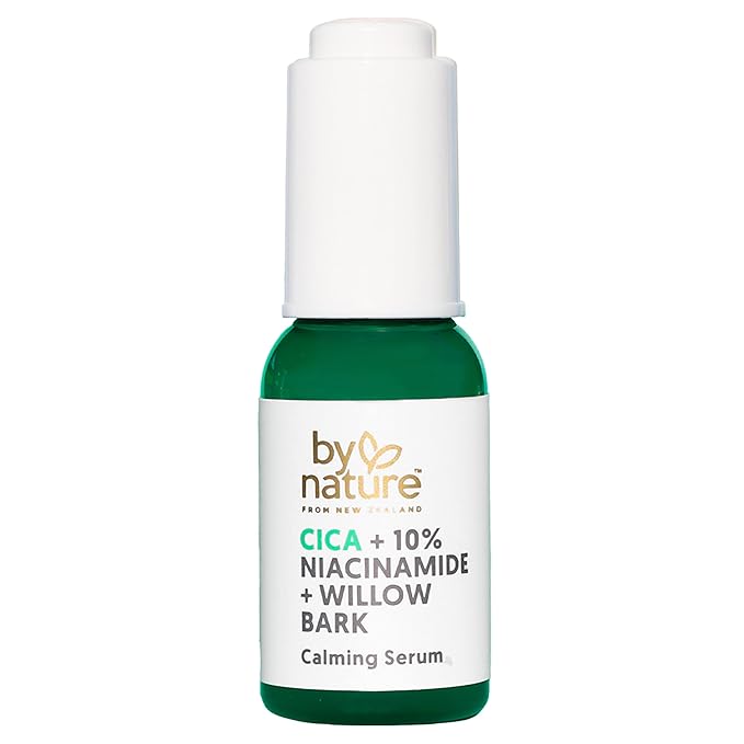 By Nature Calming Face Serum - Cica+10% Niacinamide+Willow Bark - Purifying Facial Serum with Cica Plant Extract & Texture Enhancing Niacinamide - Skincare from New Zealand - 1 fl. Oz-Velvo Beauty