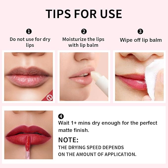 Oulac Matte Liquid Pink Lipstick for Women, Long Lasting Lipstick Waterproof Lip Stain, No Transfer, Creamy High Pigmented Formula with Rose Oil, Vegan & Cruelty-Free, Pink M09-Velvo Beauty