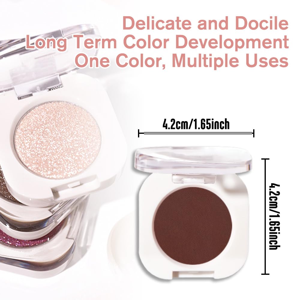 Coffee Matte Eyeshadow Palette for Women, Single Monochrome Eye Shadow Makeup, Shiny Pressed Powder, Blendable Natural sombras para ojos, Holographic,Vegan,Travel -27-Velvo Beauty