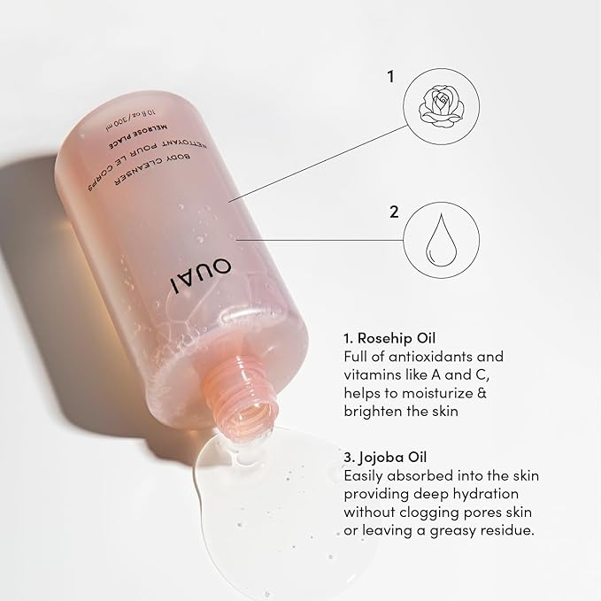 OUAI Body Cleanser Refill, Melrose Place - Foaming Body Wash with Jojoba Oil and Rosehip Oil to Hydrate, Nurture, Balance and Soften Skin - Paraben, Phthalate and Sulfate Free Skin Care - 32 Oz-Velvo Beauty